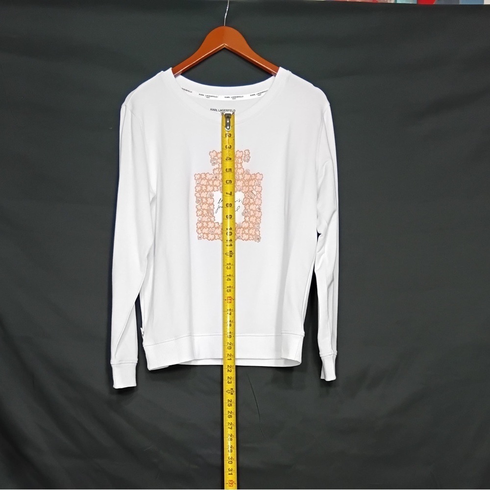 Karl lagerfield White Sweatshirt with Floral Perfum brand new w out tags size M - Picture 8 of 13
